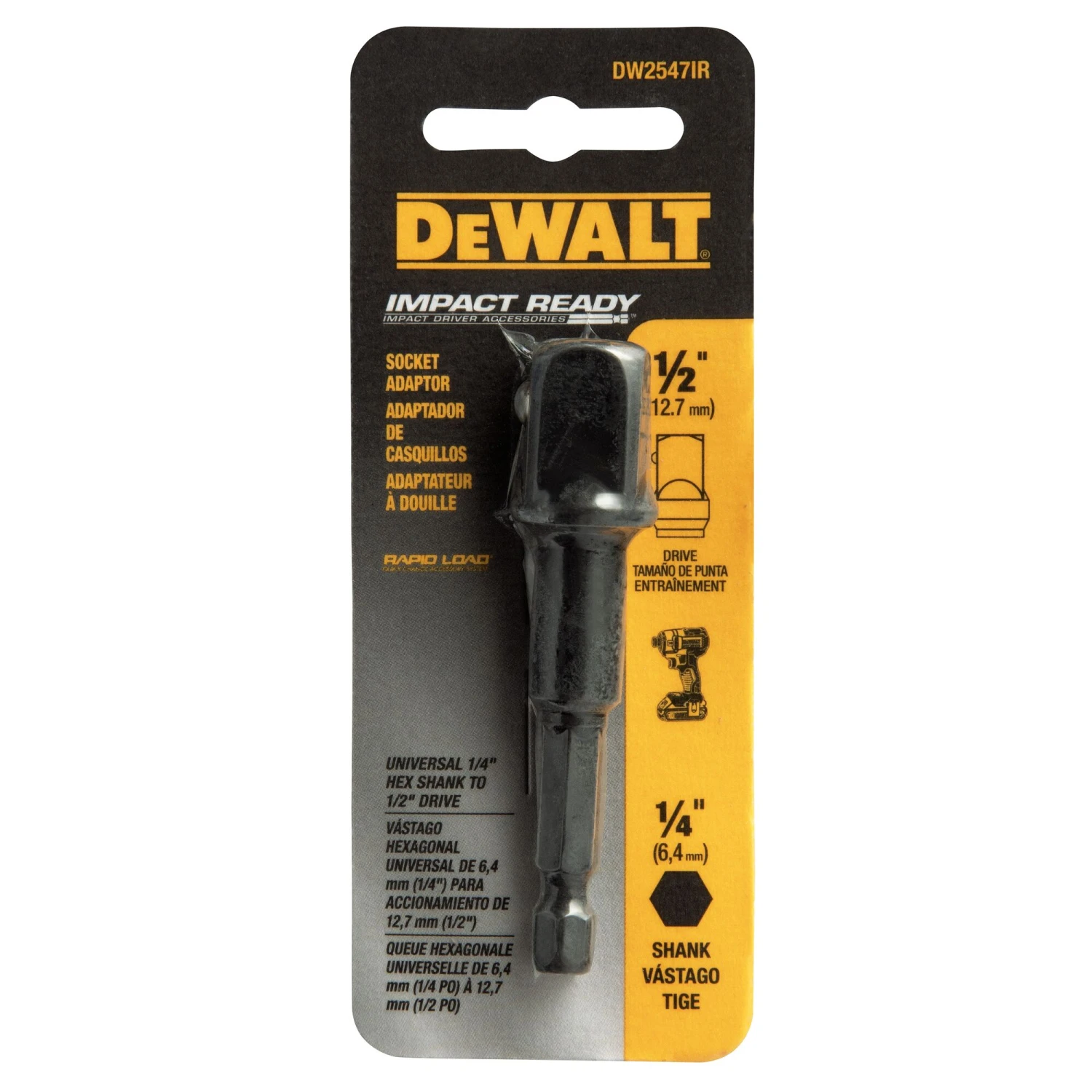 DEWALT Impact Ready 1/2-in To 1/4-in Standard Socket Adapter 7 DEWALT Impact Ready 1/2-in To 1/4-in Standard Socket Adapter - Image 7