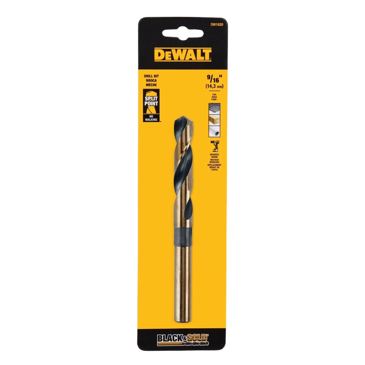 DEWALT 9/16-in X 6-in Black And Gold Coated HSS Jobber Length Twist Drill Bit 1 DEWALT 9/16-in X 6-in Black And Gold Coated HSS Jobber Length Twist Drill Bit