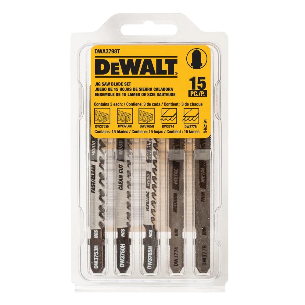 DEWALT Set T-shank Bi-metal Jigsaw Blade Set ( 15 -Pack ) 1 DEWALT Set T-shank Bi-metal Jigsaw Blade Set ( 15 -Pack )