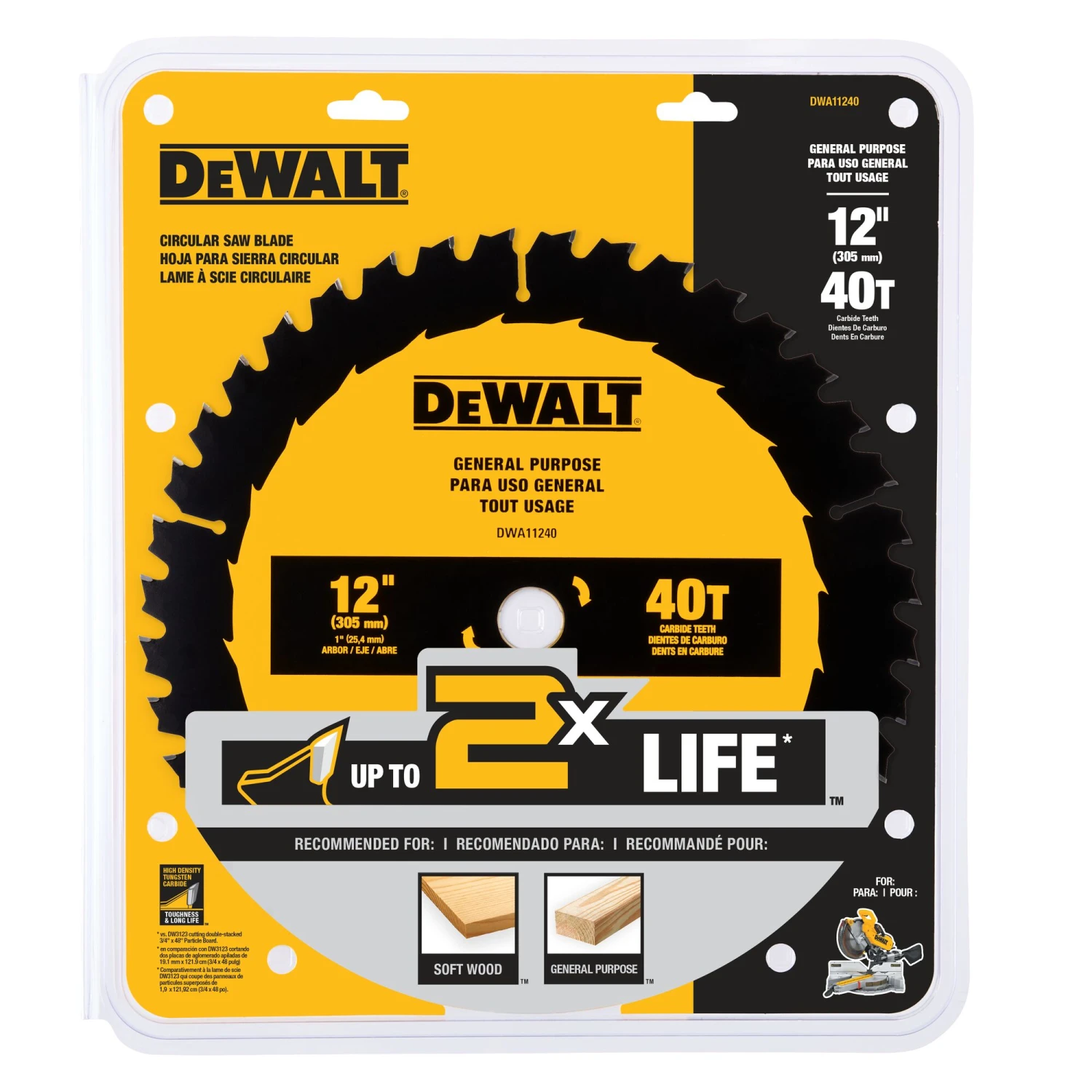DEWALT Large Diameter Saw Blades 12-in 40 -Tooth Rough Finish Tungsten Carbide-tipped Steel Miter Saw Blade Individual 1 DEWALT Large Diameter Saw Blades 12-in 40 -Tooth Rough Finish Tungsten Carbide-tipped Steel Miter Saw Blade Individual