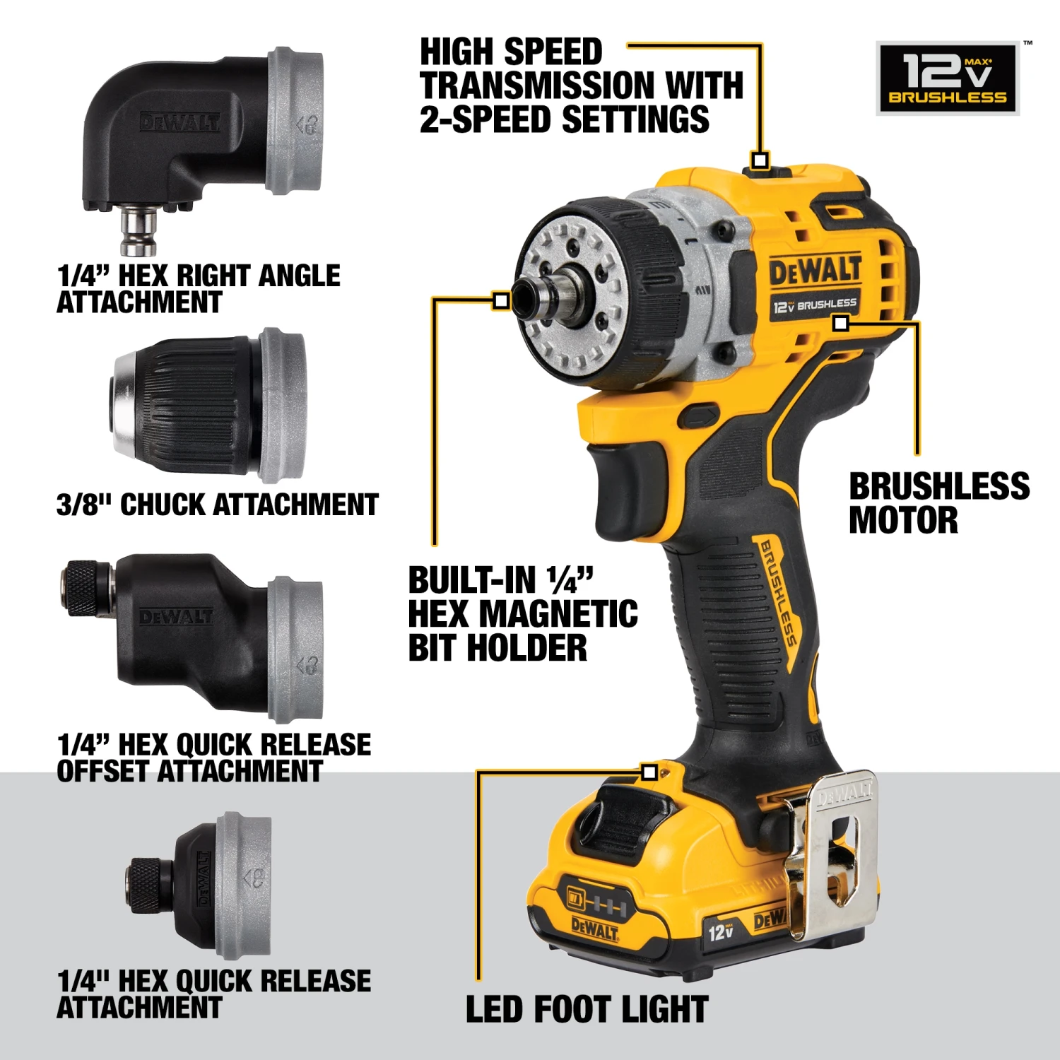 DEWALT XTREME 5-In-1 12-volt Max 3/8-in Keyless Brushless Cordless Drill ( 1 -Batteries Included, And Charger Included ) 4 DEWALT XTREME 5-In-1 12-volt Max 3/8-in Keyless Brushless Cordless Drill ( 1 -Batteries Included, And Charger Included ) - Image 4