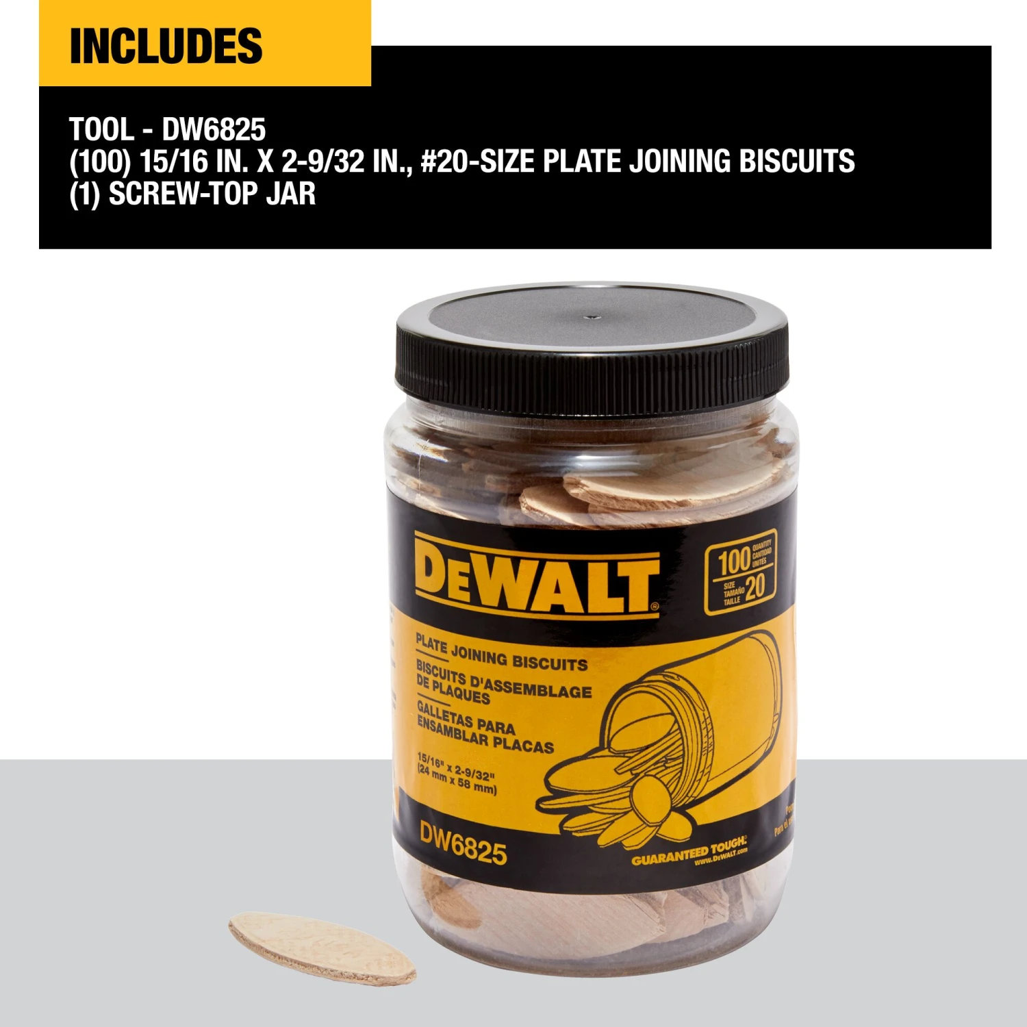DEWALT Tube Of 100 No. 20 Size Biscuits 3 DEWALT Tube Of 100 No. 20 Size Biscuits - Image 3