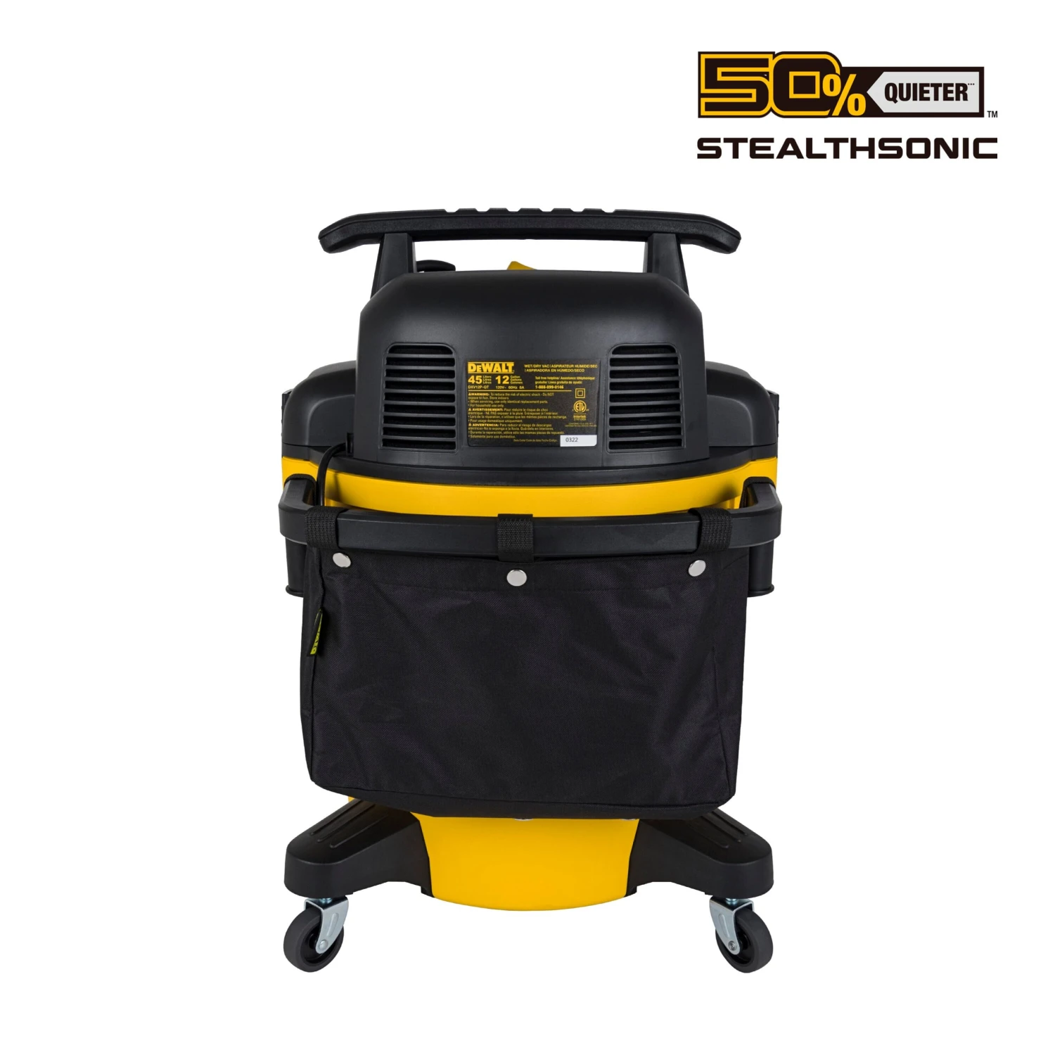 DEWALT Stealthsonic Quiet 12-Gallon 5.5 HP Corded Wet/Dry Shop Vacuum With Accessories Included 5 DEWALT Stealthsonic Quiet 12-Gallon 5.5 HP Corded Wet/Dry Shop Vacuum With Accessories Included - Image 5