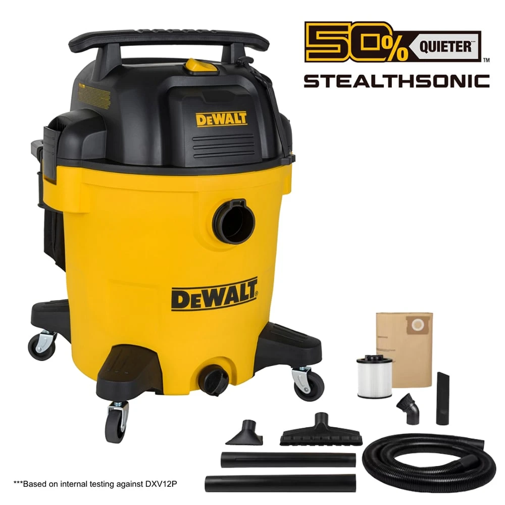 DEWALT Stealthsonic Quiet 12-Gallon 5.5 HP Corded Wet/Dry Shop Vacuum With Accessories Included 2 DEWALT Stealthsonic Quiet 12-Gallon 5.5 HP Corded Wet/Dry Shop Vacuum With Accessories Included - Image 2