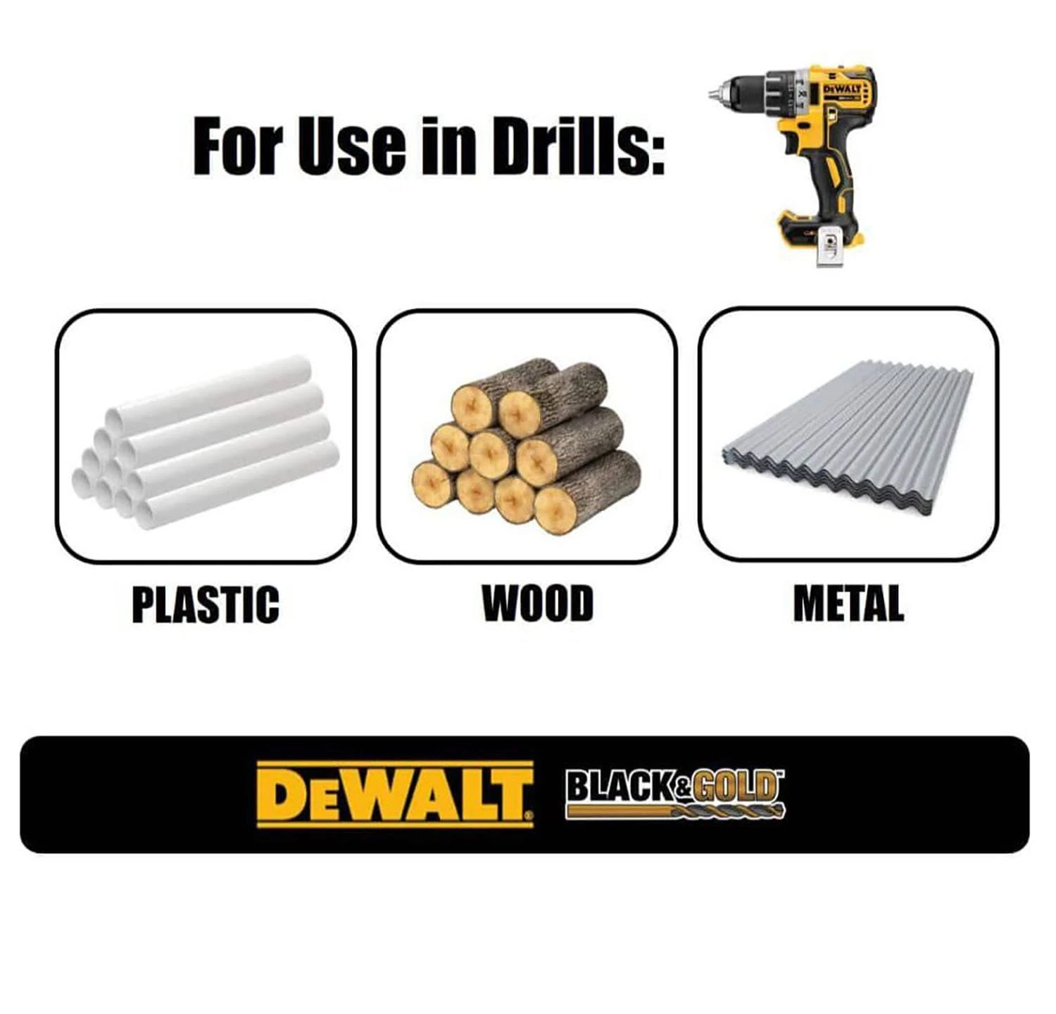 DEWALT 9/16-in X 6-in Black And Gold Coated HSS Jobber Length Twist Drill Bit 3 DEWALT 9/16-in X 6-in Black And Gold Coated HSS Jobber Length Twist Drill Bit - Image 3