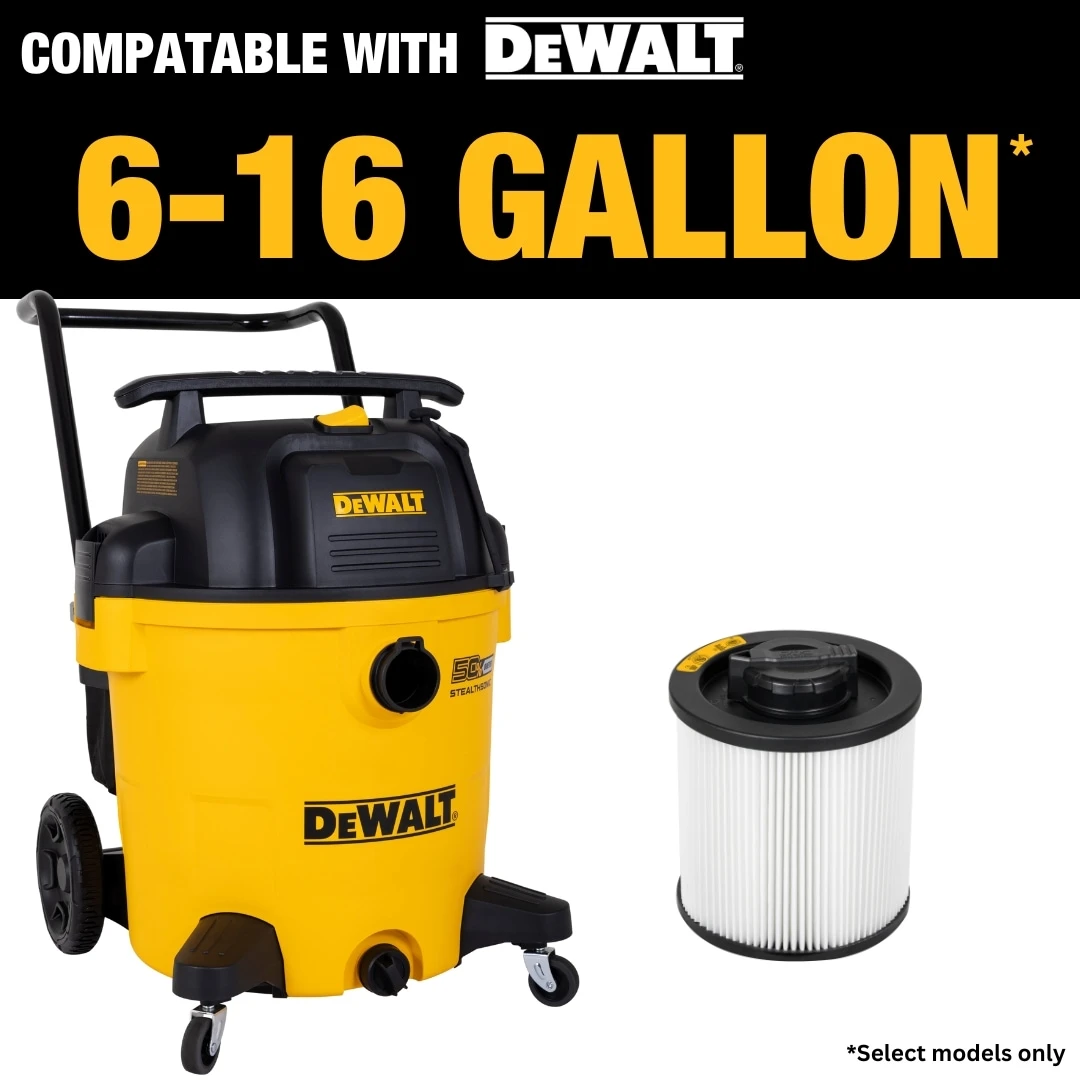 DEWALT Reusable Large Wet/Dry Shop Vacuum Cartridge Filter 4 DEWALT Reusable Large Wet/Dry Shop Vacuum Cartridge Filter - Image 4