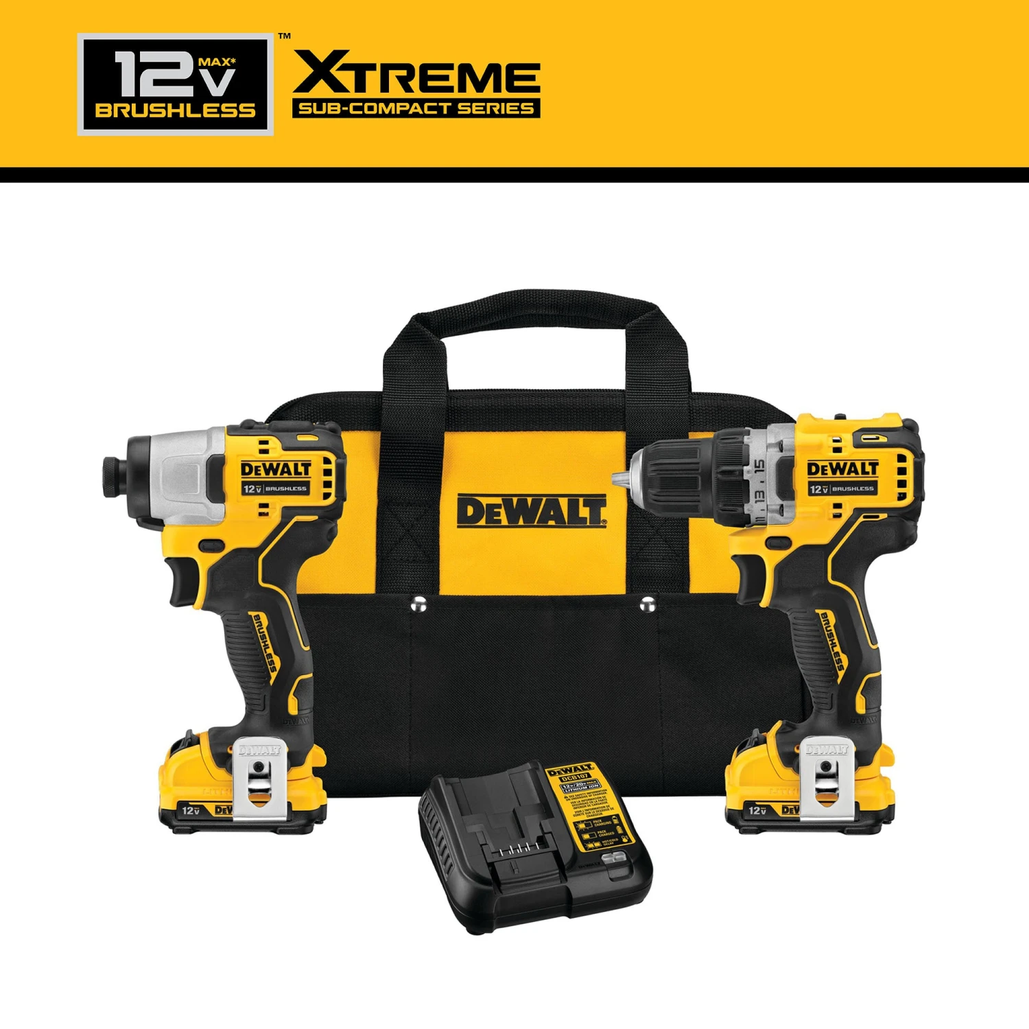 DEWALT XTREME 2-Tool 12V MAX XR Brushless DrilI/Impact Driver With Bag (2-Batteries And Charger Included) 4 DEWALT XTREME 2-Tool 12V MAX XR Brushless DrilI/Impact Driver With Bag (2-Batteries And Charger Included) - Image 4