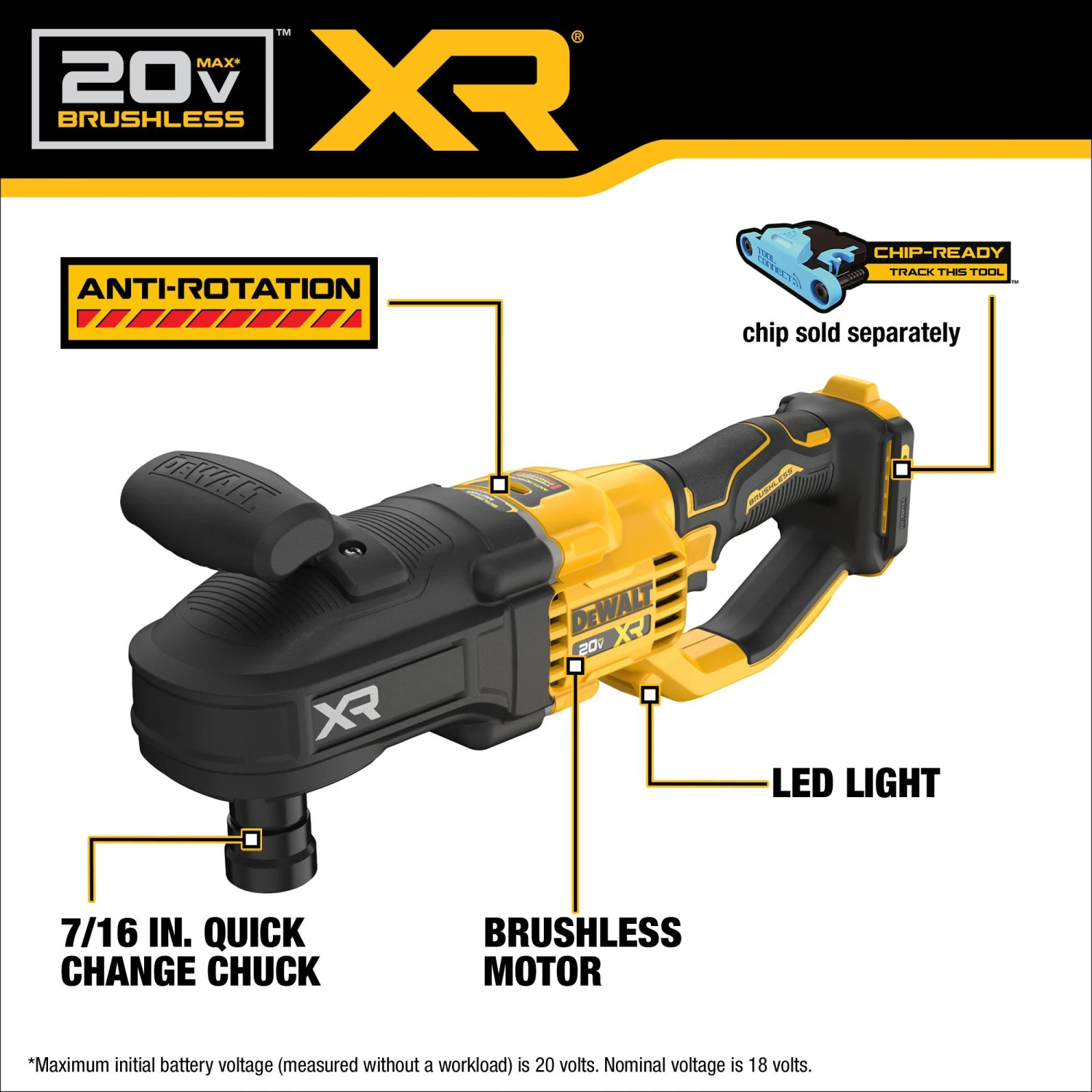 DEWALT XR 20-volt Max 7/16-in Keyless Brushless Cordless Drill ( Charger Not Included ) 3 DEWALT XR 20-volt Max 7/16-in Keyless Brushless Cordless Drill ( Charger Not Included ) - Image 3