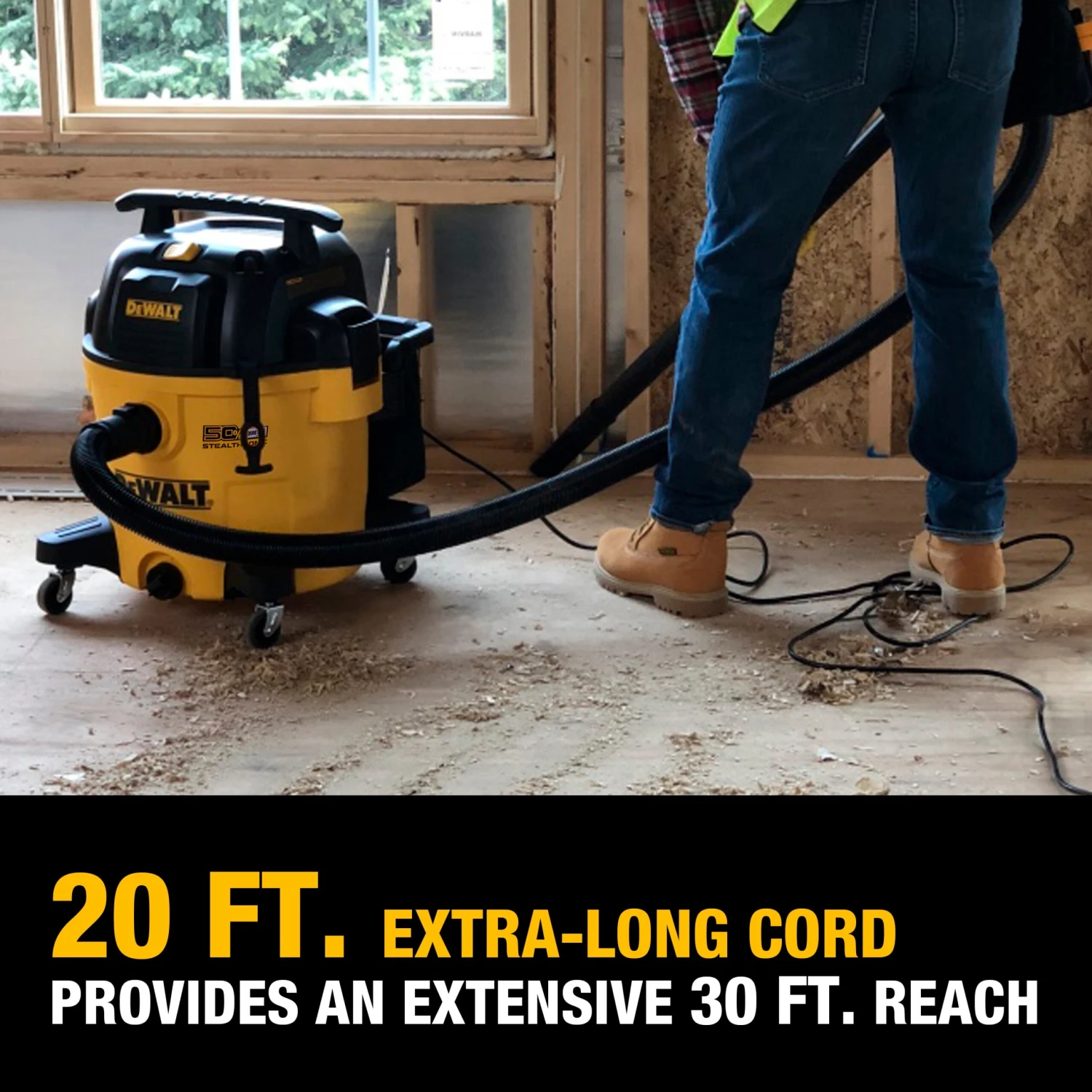 DEWALT Stealthsonic Quiet 12-Gallon 5.5 HP Corded Wet/Dry Shop Vacuum With Accessories Included 9 DEWALT Stealthsonic Quiet 12-Gallon 5.5 HP Corded Wet/Dry Shop Vacuum With Accessories Included - Image 9