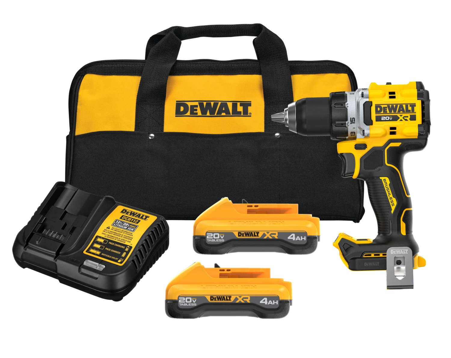 DEWALT 20-volt Max 1/2-in Keyless Brushless Cordless Drill ( 2 -Batteries Included, And Charger Included ) 1 DEWALT 20-volt Max 1/2-in Keyless Brushless Cordless Drill ( 2 -Batteries Included, And Charger Included )
