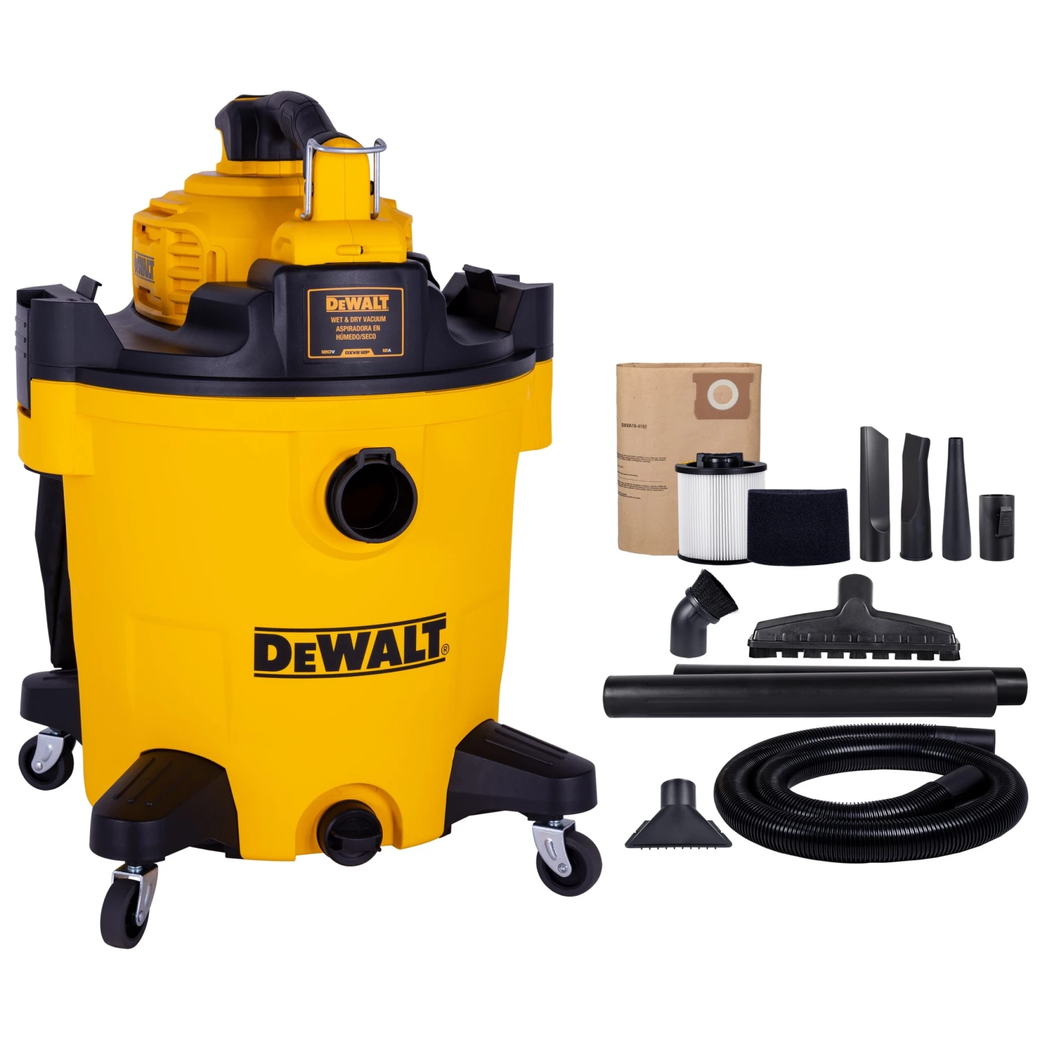 DEWALT Detachable Blower 12-Gallon 5.5 HP Corded Wet/Dry Shop Vacuum With Accessories Included 1 DEWALT Detachable Blower 12-Gallon 5.5 HP Corded Wet/Dry Shop Vacuum With Accessories Included