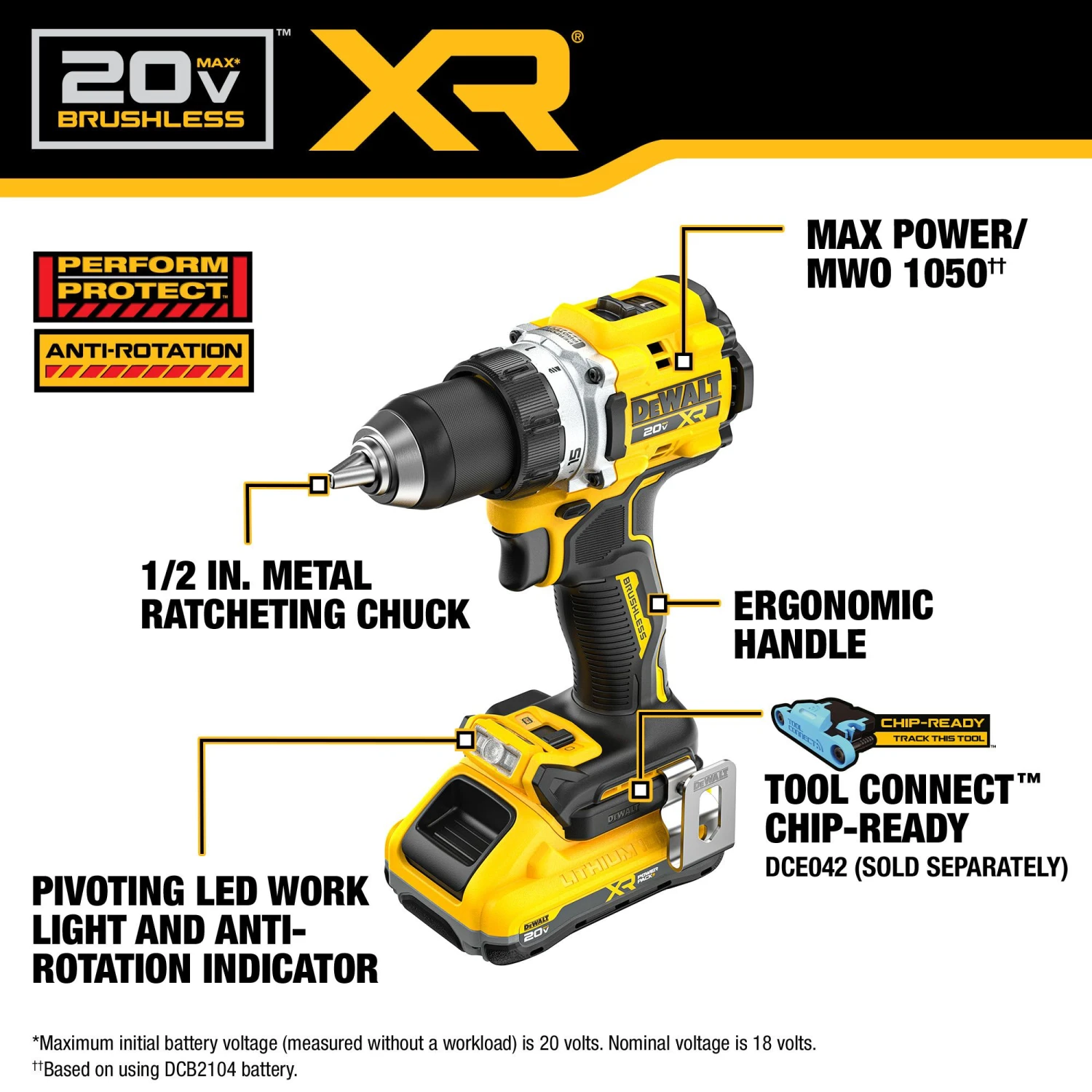 DEWALT 20-volt Max 1/2-in Keyless Brushless Cordless Drill ( 2 -Batteries Included, And Charger Included ) 3 DEWALT 20-volt Max 1/2-in Keyless Brushless Cordless Drill ( 2 -Batteries Included, And Charger Included ) - Image 3