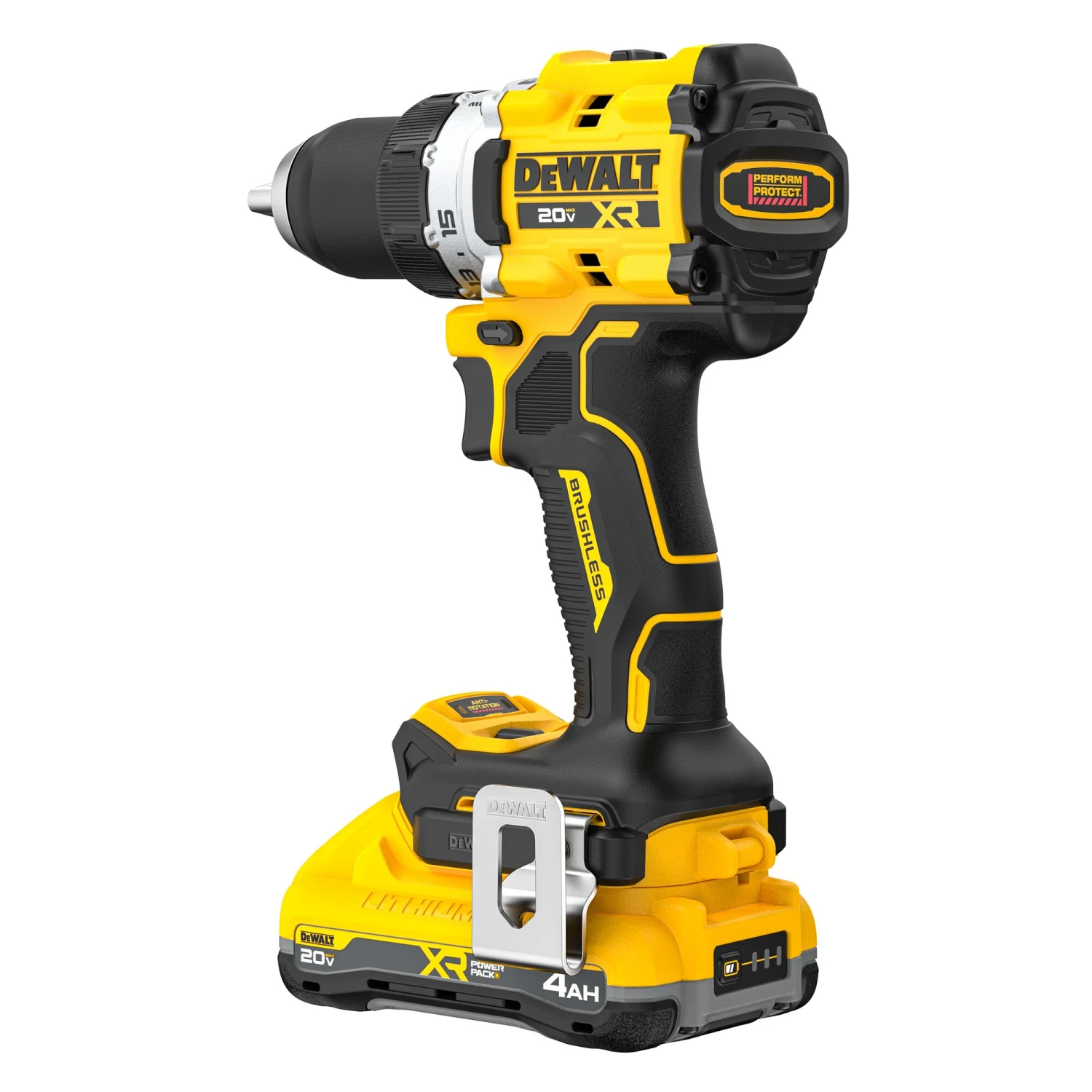 DEWALT 20-volt Max 1/2-in Keyless Brushless Cordless Drill ( 2 -Batteries Included, And Charger Included ) 10 DEWALT 20-volt Max 1/2-in Keyless Brushless Cordless Drill ( 2 -Batteries Included, And Charger Included ) - Image 10