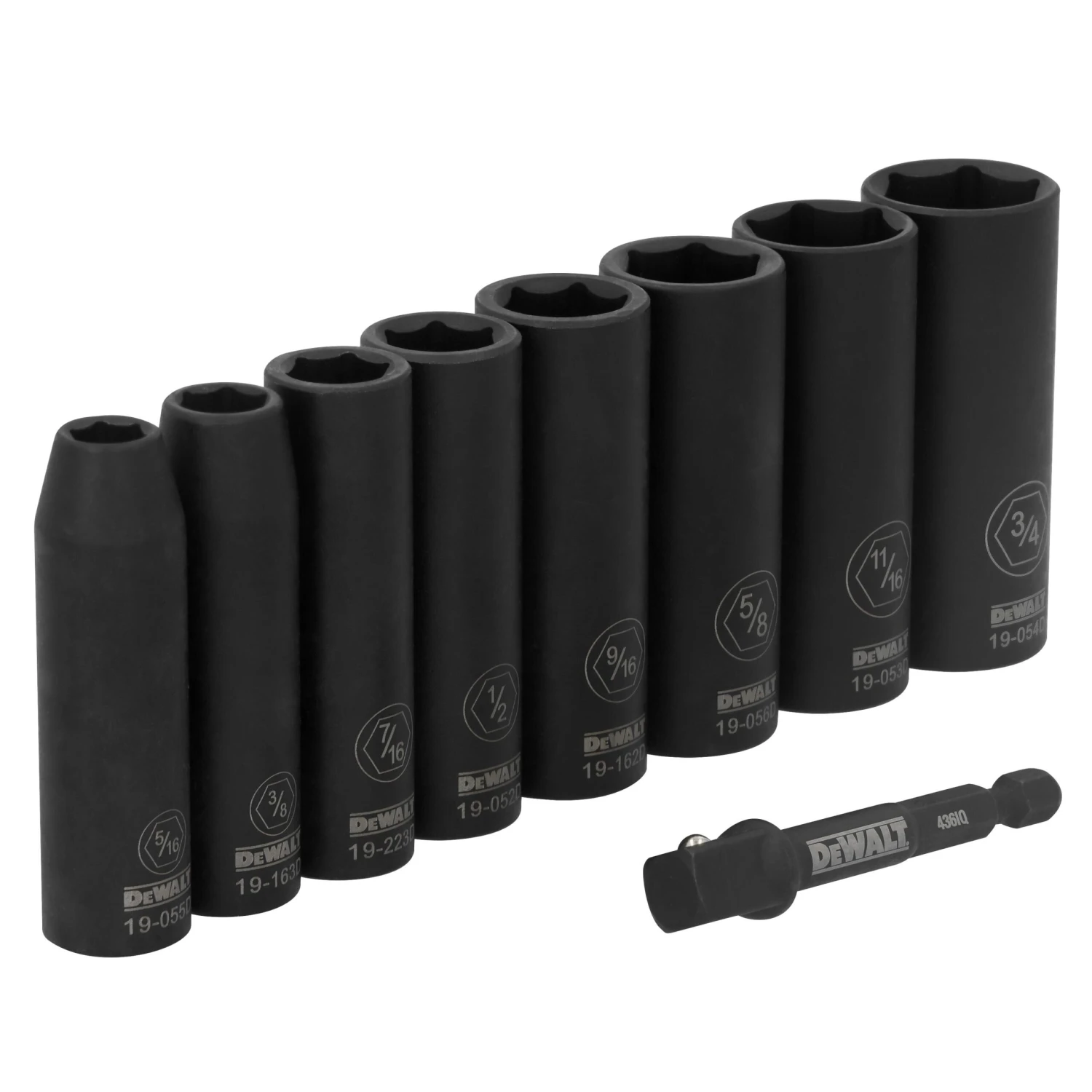 DEWALT 9 -Piece Standard (SAE) 3/8-in Drive Set 6-point Impact Socket Set 5 DEWALT 9 -Piece Standard (SAE) 3/8-in Drive Set 6-point Impact Socket Set - Image 5