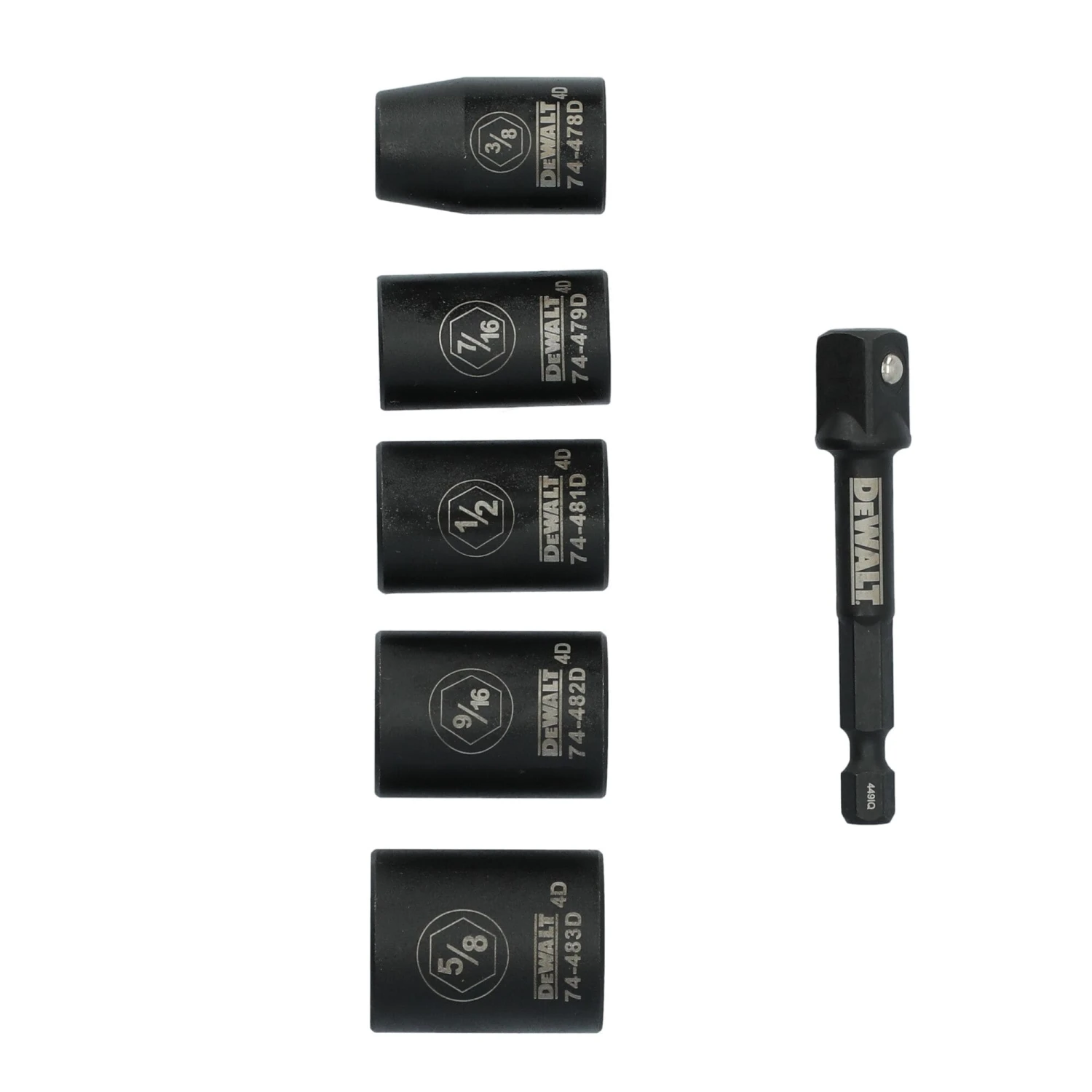 DEWALT 6 -Piece Standard (SAE) 3/8-in Drive Set 6-point Impact Socket Set 3 DEWALT 6 -Piece Standard (SAE) 3/8-in Drive Set 6-point Impact Socket Set - Image 3